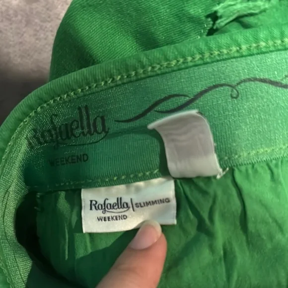 Rafaella Green Distressed Jean Shorts Fringe Hem - Picture 5 of 6